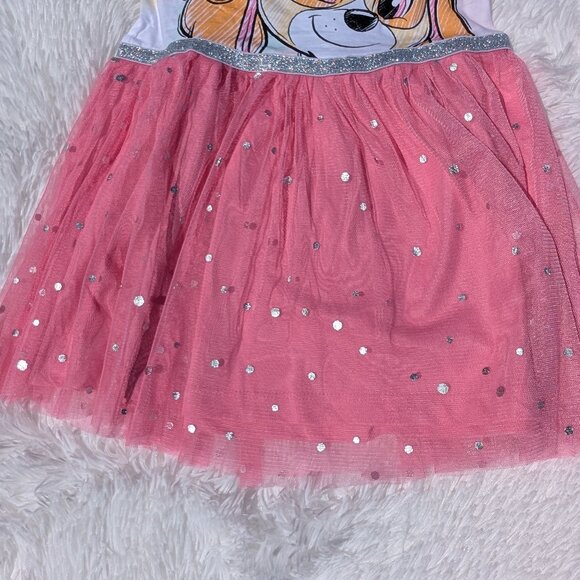 Skye Paw Patrol Dress – Pink Glitter Tulle Party Outfit for Kids 2T,3T,4T,5T 6/7 - Picture 4 of 5